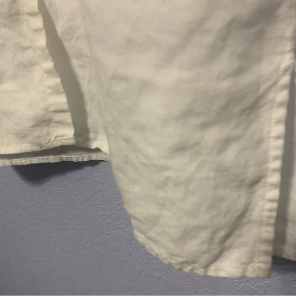 Eileen Fisher White 100% Linen Top - Picture 4 of 6